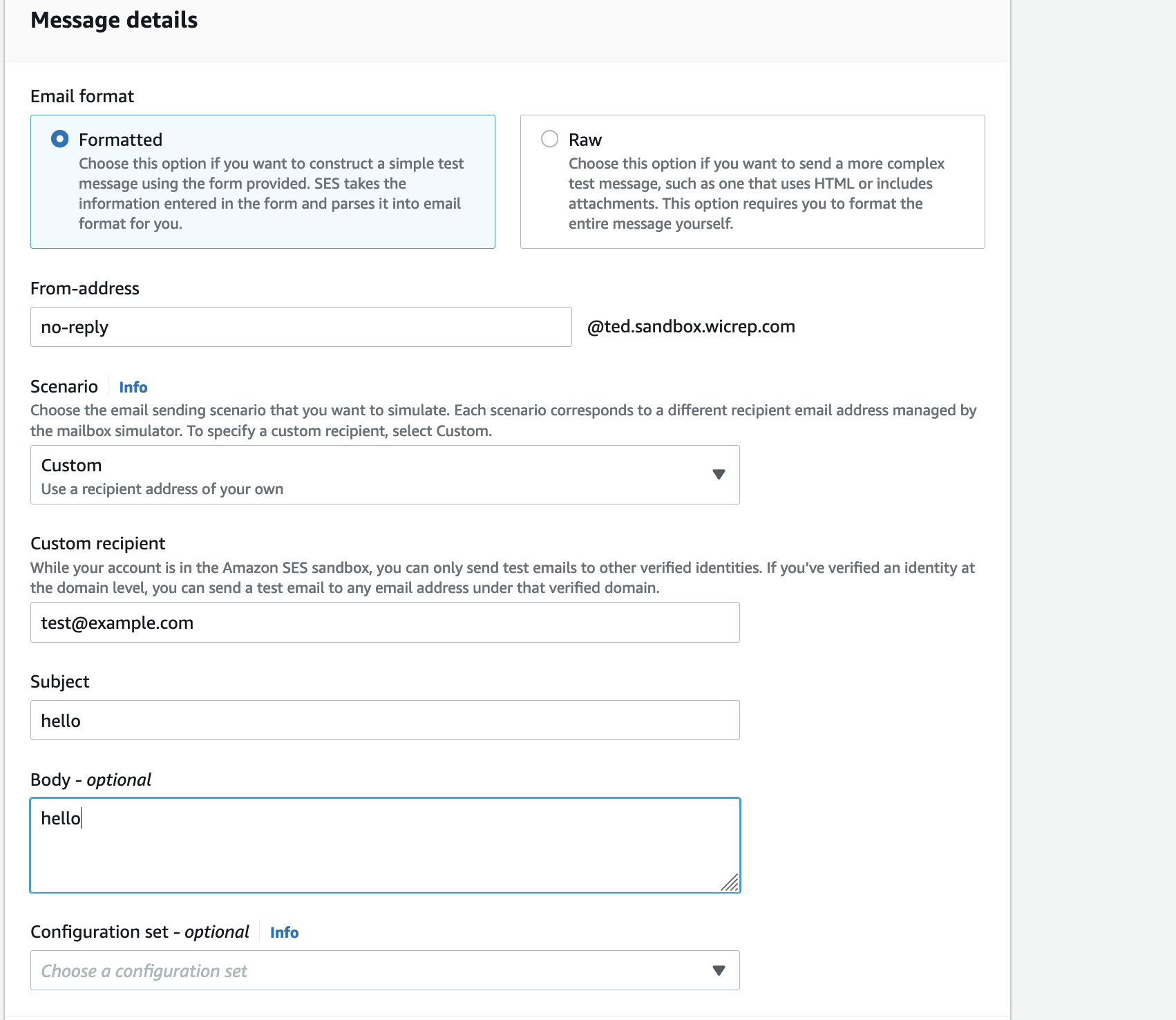 send custom recipeint